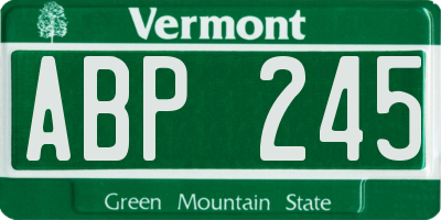 VT license plate ABP245