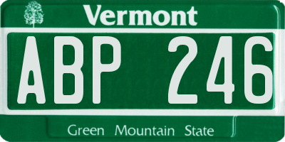 VT license plate ABP246