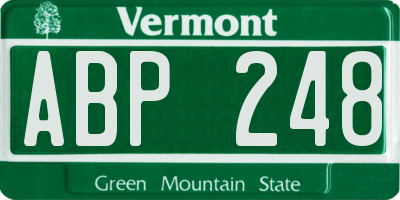 VT license plate ABP248