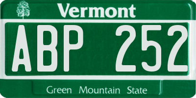 VT license plate ABP252