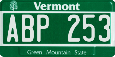 VT license plate ABP253