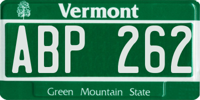 VT license plate ABP262