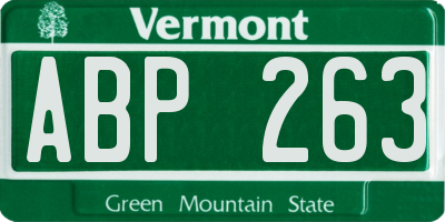 VT license plate ABP263