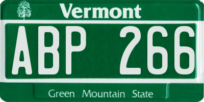 VT license plate ABP266