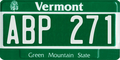 VT license plate ABP271