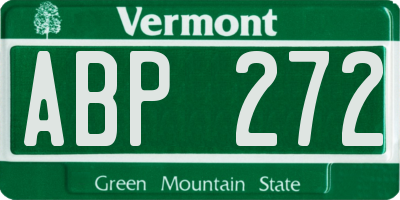 VT license plate ABP272