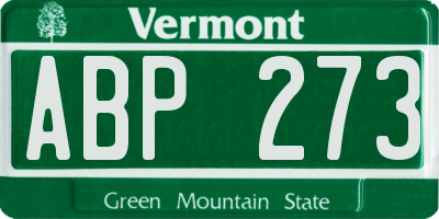 VT license plate ABP273