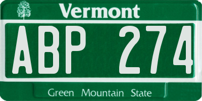 VT license plate ABP274