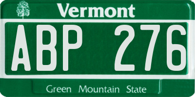 VT license plate ABP276