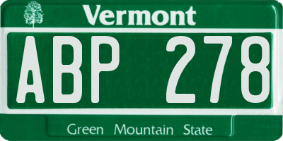 VT license plate ABP278