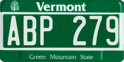 VT license plate ABP279