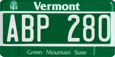 VT license plate ABP280