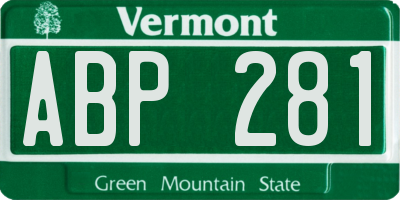 VT license plate ABP281