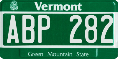 VT license plate ABP282