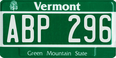 VT license plate ABP296