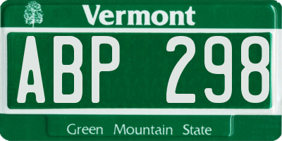 VT license plate ABP298