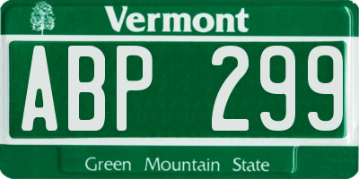 VT license plate ABP299