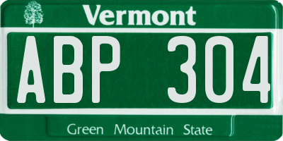 VT license plate ABP304