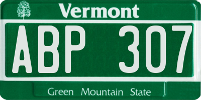 VT license plate ABP307