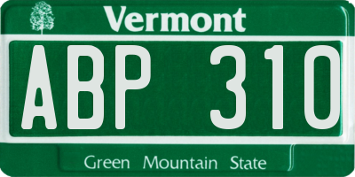 VT license plate ABP310