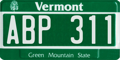 VT license plate ABP311