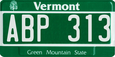 VT license plate ABP313