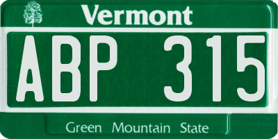 VT license plate ABP315