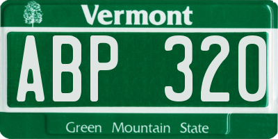 VT license plate ABP320