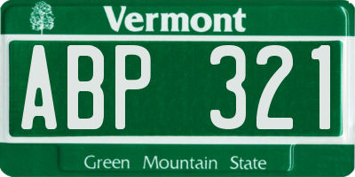 VT license plate ABP321