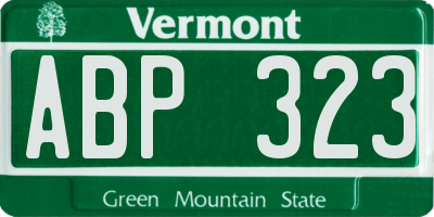 VT license plate ABP323