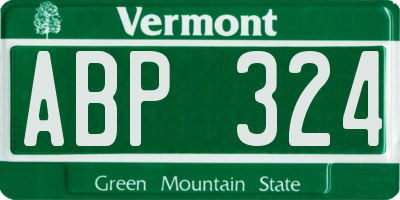 VT license plate ABP324