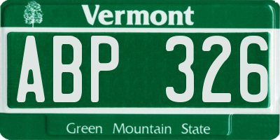 VT license plate ABP326