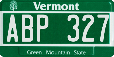 VT license plate ABP327