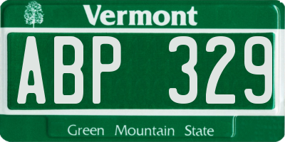 VT license plate ABP329