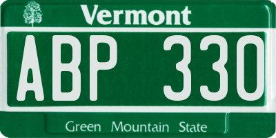 VT license plate ABP330