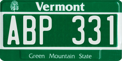 VT license plate ABP331