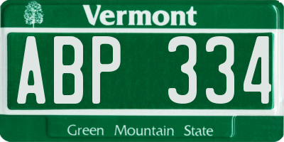 VT license plate ABP334