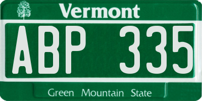 VT license plate ABP335