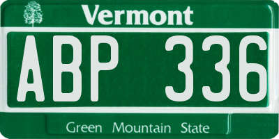 VT license plate ABP336