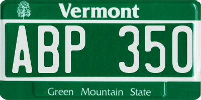 VT license plate ABP350