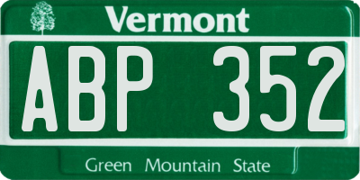 VT license plate ABP352