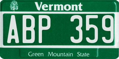 VT license plate ABP359