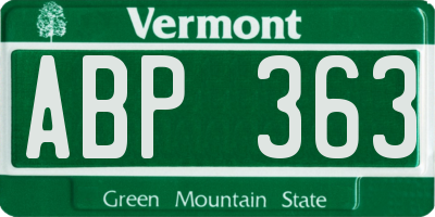 VT license plate ABP363