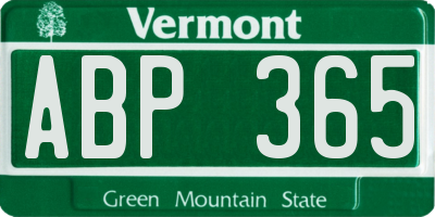 VT license plate ABP365