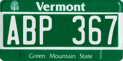 VT license plate ABP367