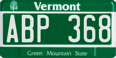 VT license plate ABP368