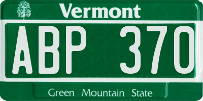 VT license plate ABP370