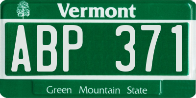 VT license plate ABP371