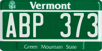 VT license plate ABP373