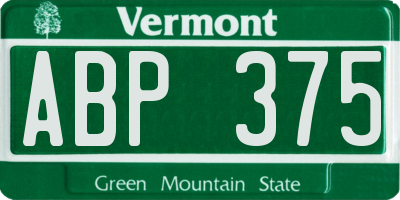 VT license plate ABP375